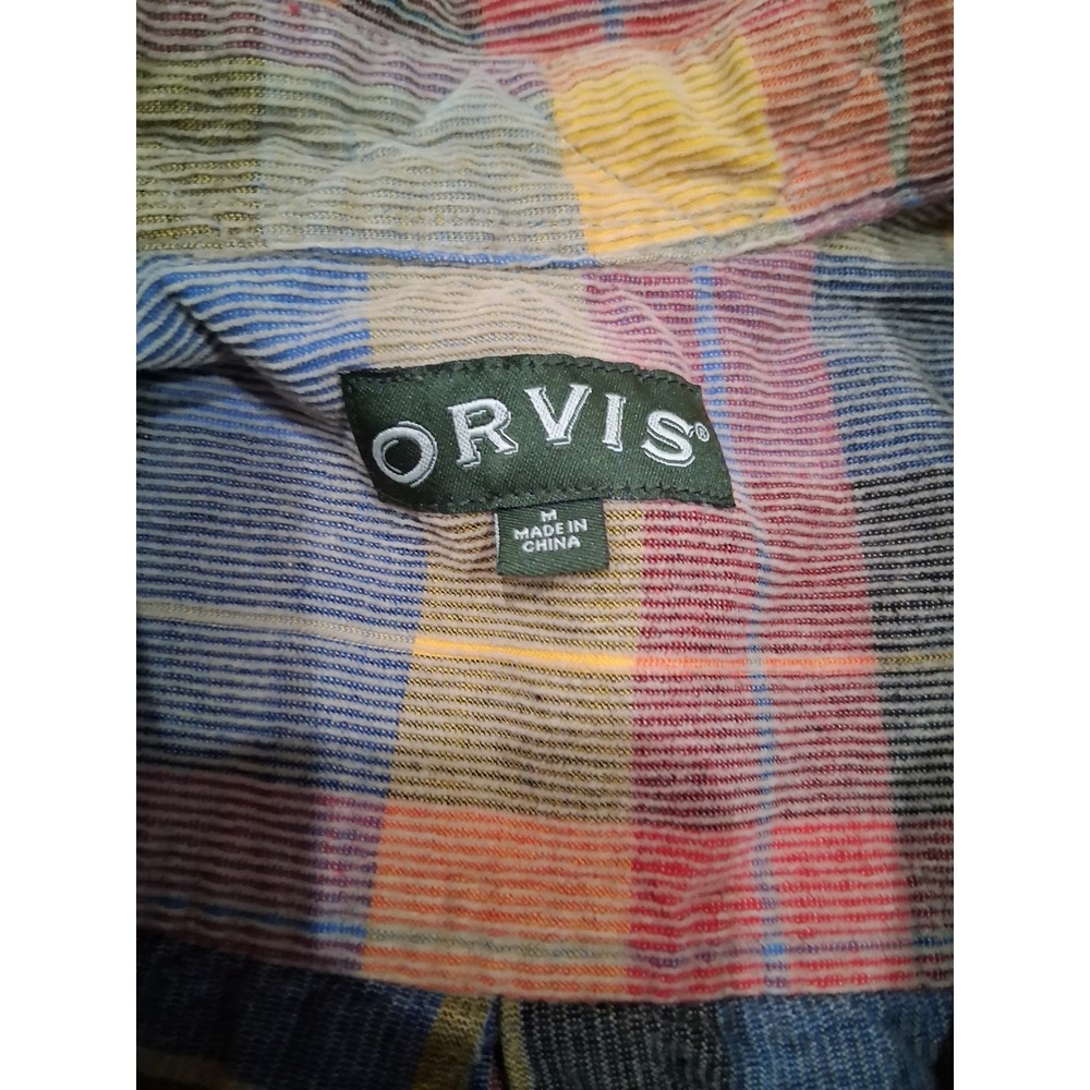 Orvis Mens Plaid Corduroy Button Down Shirt Medium Multi Color Long Sleeve - Picture 3 of 6